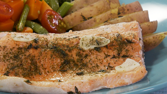 Pescado y verduras al vapor