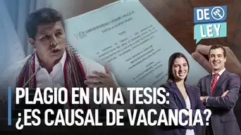 Plagio en una tesis: ¿es causal de vacancia? | De Ley